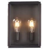 MDA Lighting Kent 2 Light Brass &amp; Glass Outdoor Wall Light