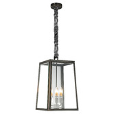 MDA Lighting Preston Brass &amp; Glass 3 Light Pendant