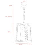 MDA Lighting Preston Brass &amp; Glass 3 Light Pendant