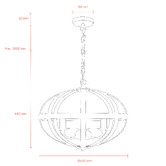 MDA Lighting Lincon Iron 3 Light Pendant