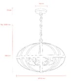 MDA Lighting Lincon Iron 6 Light Pendant
