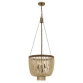 MDA Lighting Maddisson Maple Wood 3-Light Pendant
