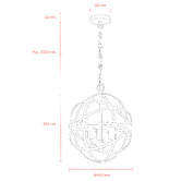 MDA Lighting Apollo Iron 3-Light Pendant