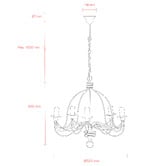 MDA Lighting Candice Metal 5-Light Chandelier