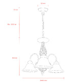 MDA Lighting Geneva Metal 3-Light Chandelier