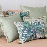 Escape to Paradise Solid Piped Square Outdoor Cushion