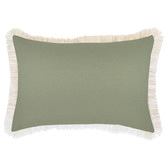 Escape to Paradise Solid Coastal Fringed Rectangular Outdoor Cushion