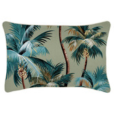 Escape to Paradise Palm Trees Piped Rectangular Outdoor Cushion