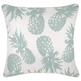 Escape to Paradise Pineapples Piped Square Outdoor Cushion