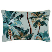 Escape to Paradise Palm Trees Piped Rectangular Outdoor Cushion