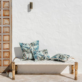 Escape to Paradise Palm Trees Fringed Square Outdoor Cushion