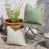 Escape to Paradise Piped Striped Candy Indoor/Outdoor Cushion