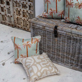 Escape to Paradise Piped Oasis Square Indoor/Outdoor Cushion