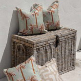 Escape to Paradise Piped Oasis Square Indoor/Outdoor Cushion