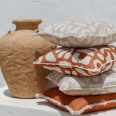 Escape to Paradise Piped Coastal Abstract Indoor/Outdoor Cushion