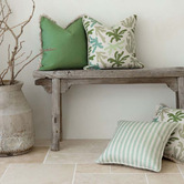 Escape to Paradise Green Piped Seaweed Indoor/Outdoor Cushion