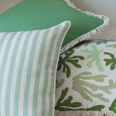 Escape to Paradise Fringed Coastal Solid Indoor/Outdoor Cushion