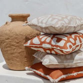 Escape to Paradise Fringed Coastal Abstract Indoor/Outdoor Cushion