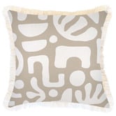 Escape to Paradise Fringed Coastal Abstract Indoor/Outdoor Cushion