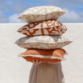 Escape to Paradise Fringed Coastal Solid Indoor/Outdoor Cushion