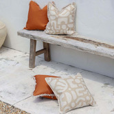 Escape to Paradise Fringed Coastal Solid Indoor/Outdoor Cushion