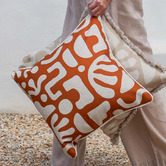 Escape to Paradise Piped Coastal Abstract Indoor/Outdoor Cushion