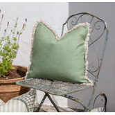 Escape to Paradise Fringed Coastal Solid Indoor/Outdoor Cushion
