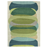 Harlequin Emerald Elliptic Hand-Tufted Pure New Wool Rug