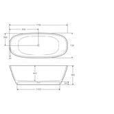 Fienza Marrisa 1700mm Cast Stone Bath