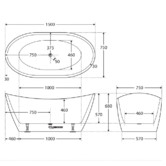 Fienza Paola 1500mm Free-Standing Acrylic Bath