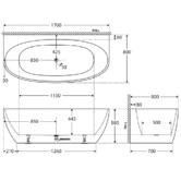 Fienza Keeto Acrylic Back-to-Wall Bath