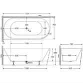 Fienza Isabella Acrylic Right-Hand Corner Bath
