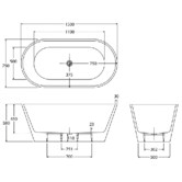 Fienza Austin Acrylic Free-Standing Bath