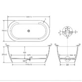 Fienza Kaya Solid Surface Thin Edge Bath