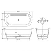 Fienza Kaya Solid Surface Thin Edge Bath
