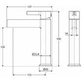 Fienza Sansa Brass Basin Mixer