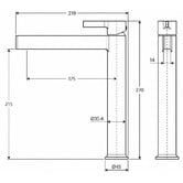 Fienza Sansa Tall Brass Basin Mixer