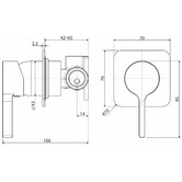 Fienza Sansa Square Brass Wall Mixer