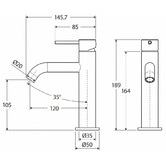Fienza Kaya Brass Basin Mixer
