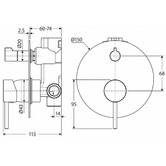 Fienza Kaya Shower/Bath MIxer Diverter