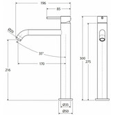 Fienza Kaya Tall Brass Basin Mixer