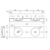 Fienza Encanto 1400mm Double Bowl Wall Mounted Basin