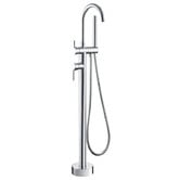 Fienza Kaya Chrome Floor Mounted Bath Mixer With Hand Shower
