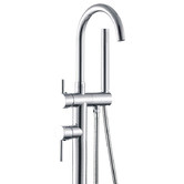 Fienza Kaya Chrome Floor Mounted Bath Mixer With Hand Shower
