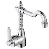 Fienza Eleanor Sheperds Crook Brass Basin Mixer