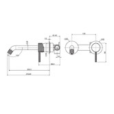 Fienza Axle 200mm Bath/Basin Wall Mixer Set