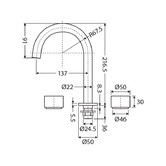 Fienza Kaya Round Hob Tap Set