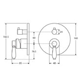 Fienza Eleanor Shower/Bath Wall Mixer Diverter With Ceramic Lever