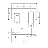 Fienza Koko 170mm Bath/Basin Brass Wall Mixer