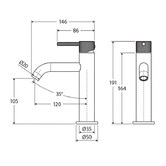 Fienza Axle Brass Basin Mixer